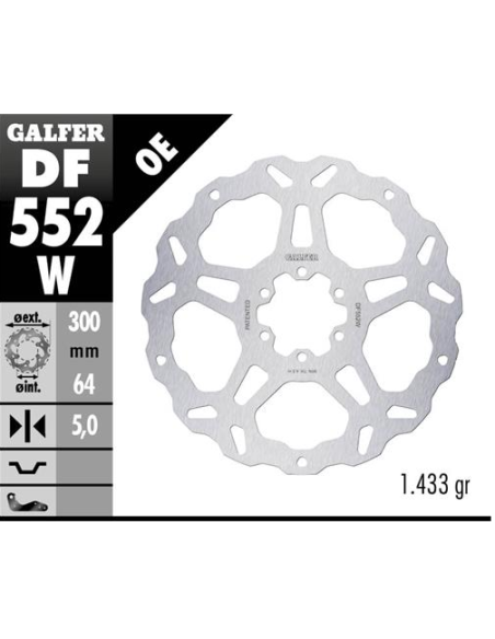 disco freno moto galfer wave fijo 300x5mm df552w