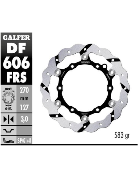 disco freno moto galfer wave flotante df606frs