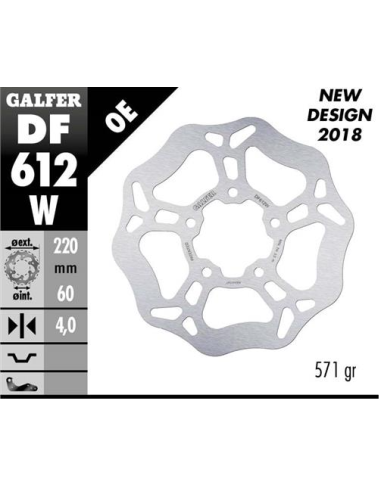 disco freno moto galfer wave fijo 220x4mm df612w