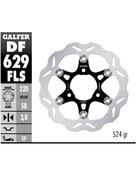 disco freno moto galfer wave flotante 220x3mm df62