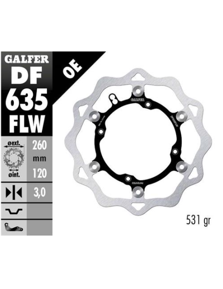 disco freno moto galfer wave flotante 260x3mm df63
