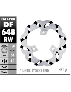 disco freno moto galder wave fijo 190x4mm df648rw