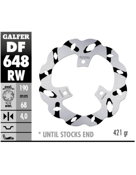 disco freno moto galder wave fijo 190x4mm df648rw
