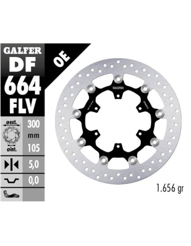 disco freno moto flotante galfer 300x5mm df664flv