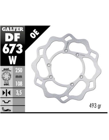 disco freno moto galfer wave fijo 250x3 5mm df673w