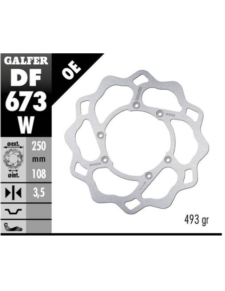 disco freno moto galfer wave fijo 250x3 5mm df673w