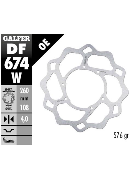 disco freno moto galfer wave fijo 260x4mm df674w