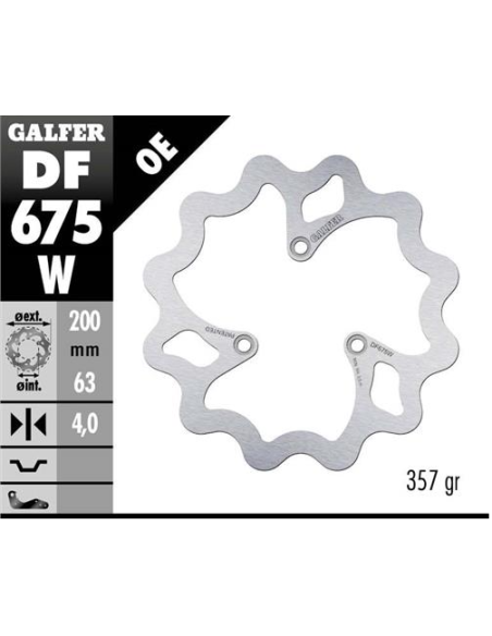 disco freno moto galfer wave fijo 200x4mm df675w