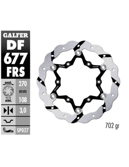 disco freno moto galfer wave flotante df677frs