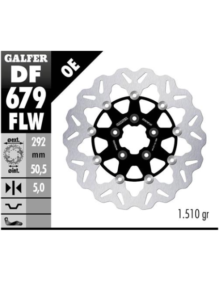 disco freno moto galfer wave flotante 292x5mm df67