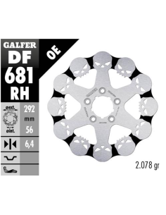 disco freno moto galfer skull design fijo df681rh