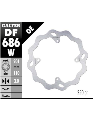 disco freno moto galfer wave fijo 201x3mm df686w