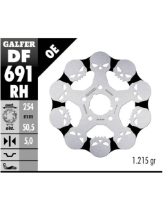 disco freno moto galfer skull design fijo df691rh