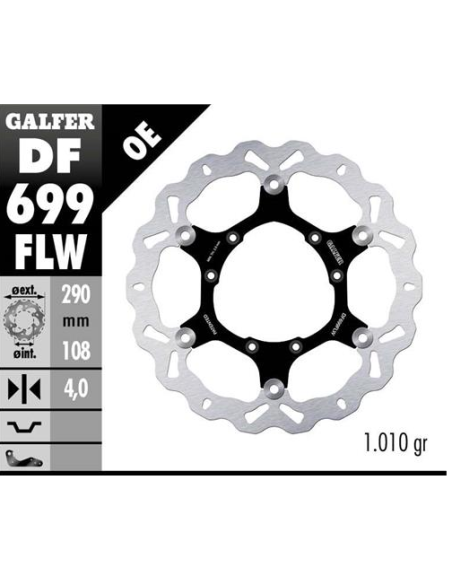 disco freno moto galfer wave flotante 290x4mm df69