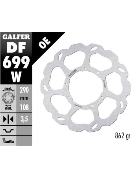 disco freno moto galfer wave fijo 290x3 5mm df699w