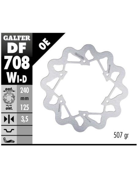 disco freno moto galfer wave fijo derecho df708wd