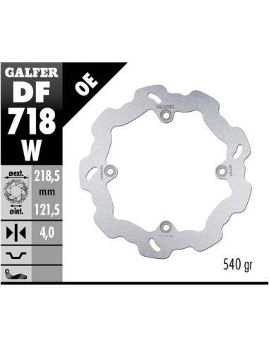 disco freno moto galfer wave fijo 218 5x4mm df718w