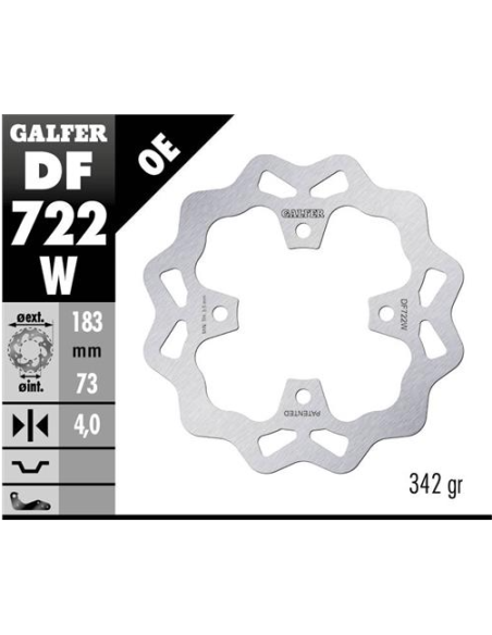 disco freno moto galfer wave fijo 183x4mm df722w