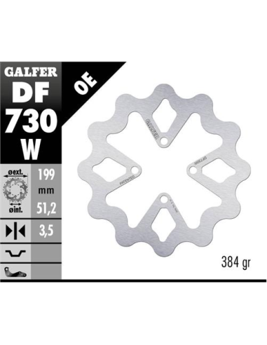 disco freno moto galfer wave fijo 199x3 5mm df730w