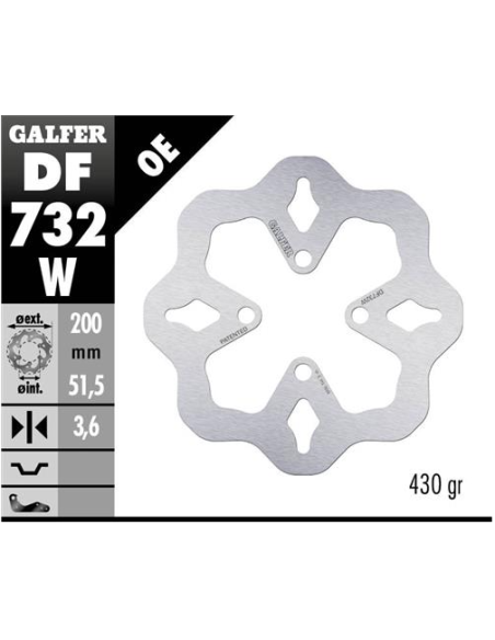 disco freno moto galfer wave fijo 200x3 5mm df732w
