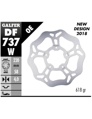 disco freno moto galfer wave fijo 220x4mm df737w