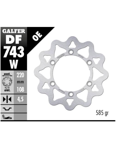 disco freno moto galfer wave fijo 220x4 5mm df743w