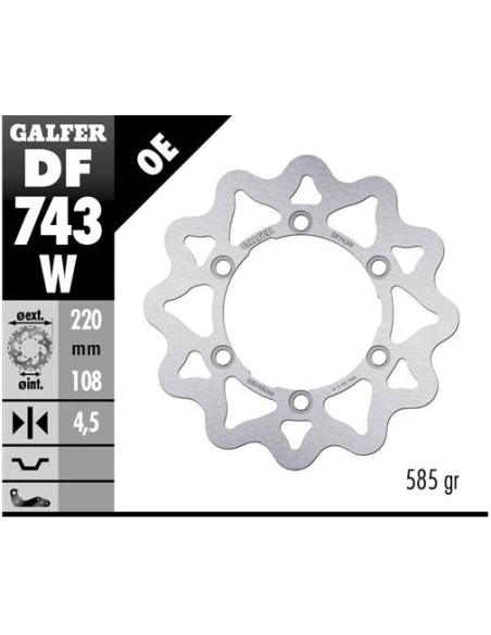 disco freno moto galfer wave fijo 220x4 5mm df743w