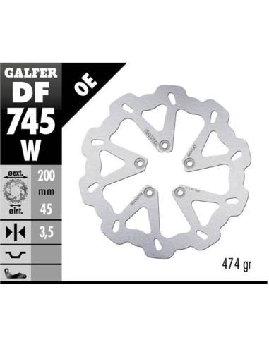 disco freno moto galfer wave fijo 200x3 5mm df745w