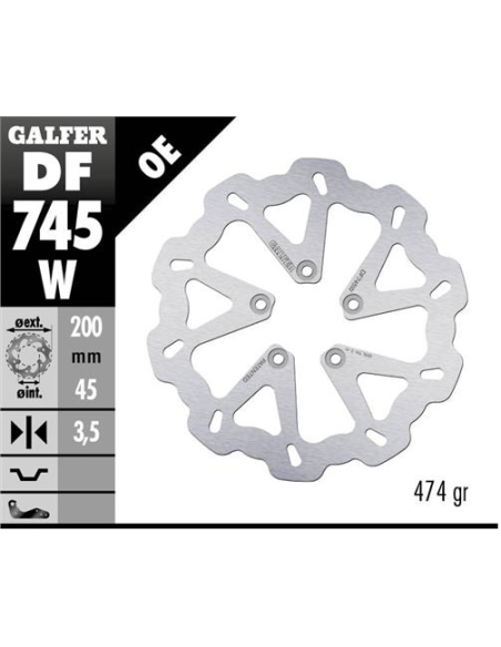 disco freno moto galfer wave fijo 200x3 5mm df745w