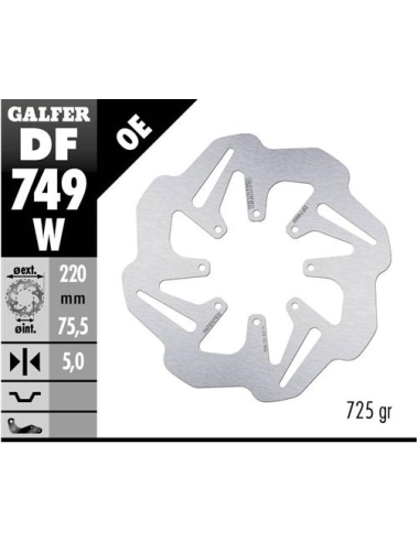 disco freno moto galfer wave fijo 220x5mm df749w