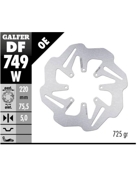 disco freno moto galfer wave fijo 220x5mm df749w