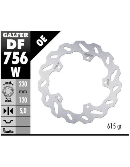 disco freno moto galfer wave fijo 220x5mm df756w