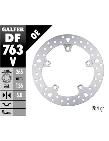 disco freno moto fijo galfer 265x6mm df763v