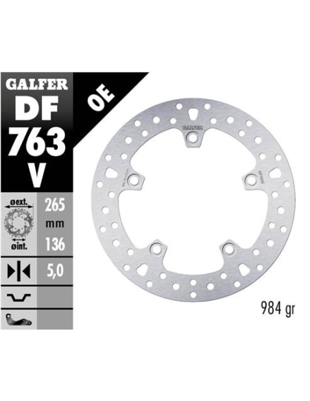 disco freno moto fijo galfer 265x6mm df763v