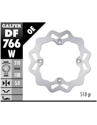 disco freno moto galfer wave fijo 210x5mm df766w