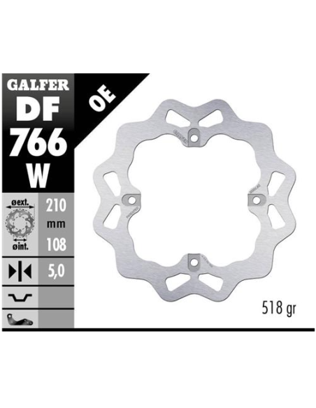 disco freno moto galfer wave fijo 210x5mm df766w