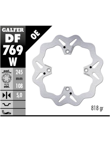 disco freno moto galfer wave fijo 245x5mm df769w