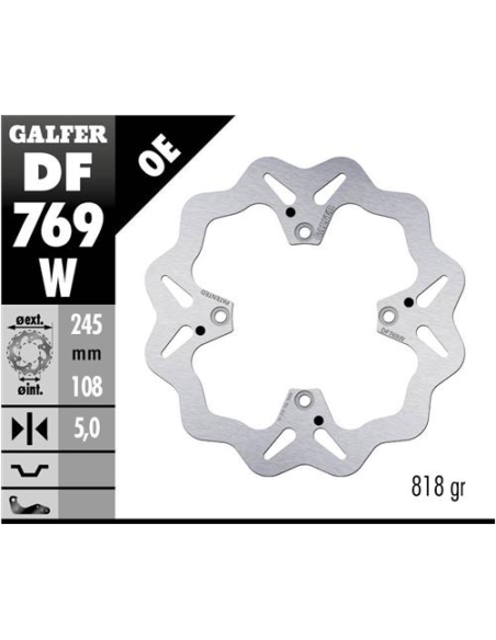 disco freno moto galfer wave fijo 245x5mm df769w