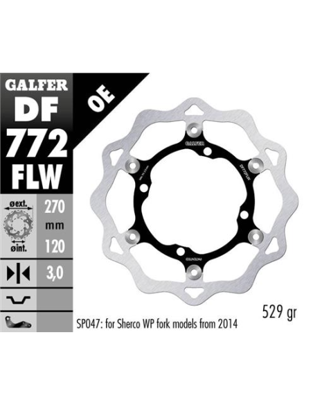 disco freno moto galfer wave flotante 270x3mm df77