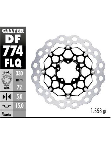 disco freno moto flotante galfer qubic 330x5mm df7