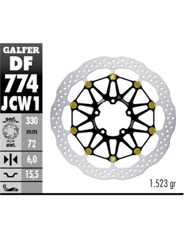 disco freno moto galfer wave flotante df774jcw1g03