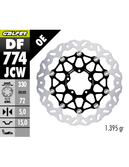disco de freno delantero galfer df774jcw ducati panigale