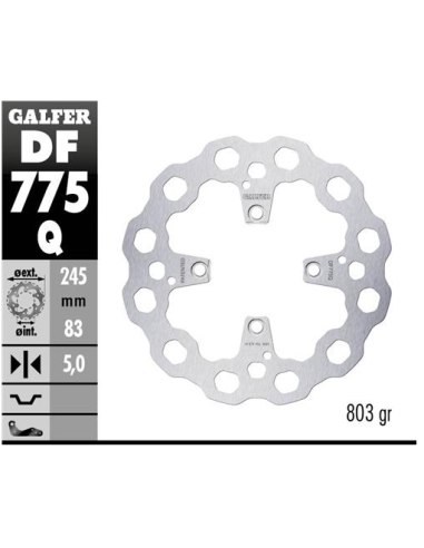 disco freno moto moto fijo galfer qubic 245x5mm df