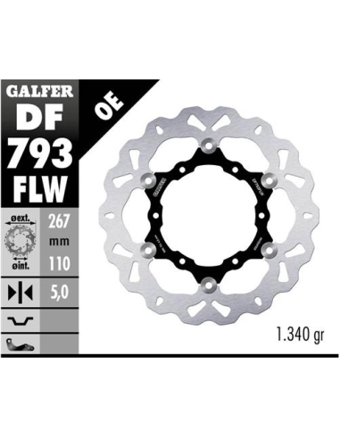 disco freno moto galfer wave flotante 267x5mm df79