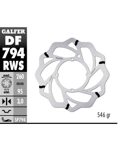 disco freno moto galfer wave fijo 260x3mm df794rws