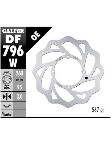 disco freno moto galfer wave fijo 260x3mm df796w