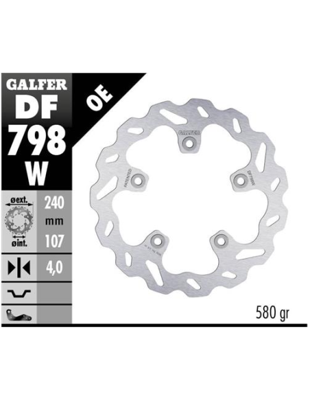 disco freno moto galfer wave fijo 240x4mm df798w