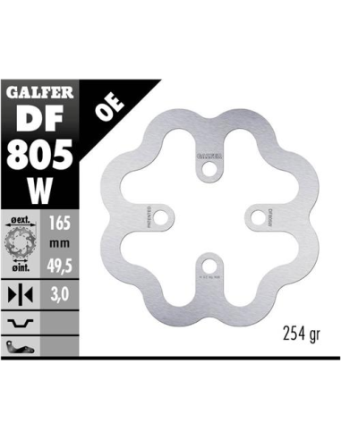 disco freno moto galfer wave fijo 165x3mm df805w