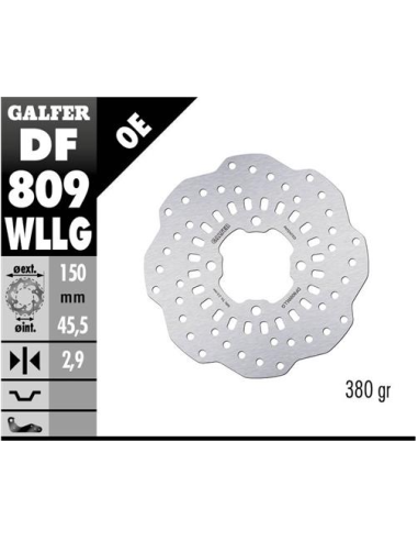 disco freno trasero trial galfer df809wllg 150x2 9 mm 4 anclajes o60