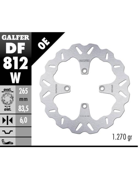 disco freno moto galfer wave fijo 265x6mm df812w